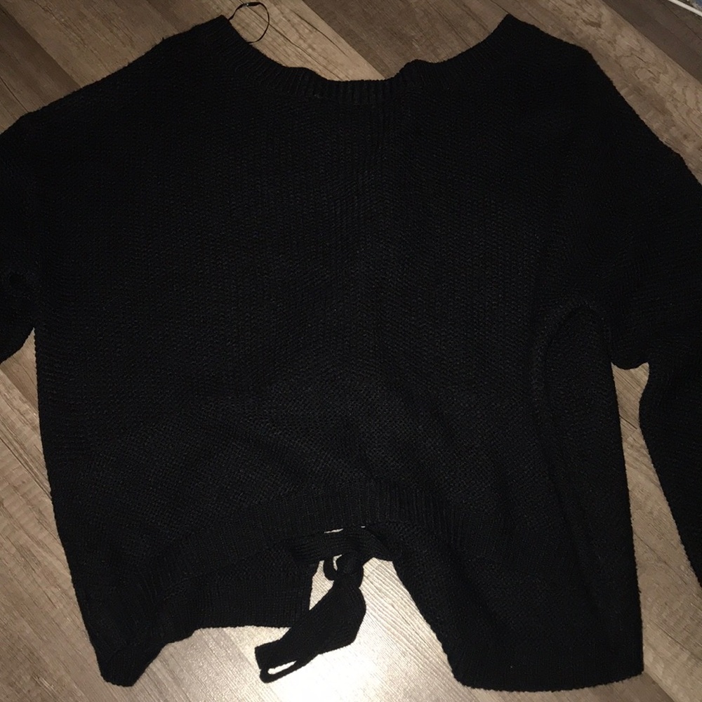 Lia lace up sweater